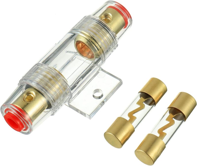 BOJACK 4-8 Gauge AWG in-line 30A AGU Fuse Holder with 30 Amp AGU Fuses for Car Audio, Alarm, Amplifier, Compressors, Waterproof Inline Fuse Holders (30A) - Image 1